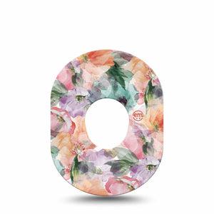 ExpressionMed Flower Clouds Dexcom G7 and Stelo Tape, Dexcom Stelo Glucose Biosensor System, Single Tape Soft-Colored Textured Florals, Overlay Tape Continuous Glucose Monitor Design