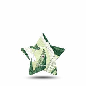 ExpressionMed Palm Leaf Freestyle Libre, Libre 2 Plus, and Abbott Lingo Star, Single Tape and Single Sticker Plant print Patch for CGM