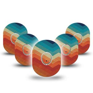 ExpressionMed Retro Winter Coat Dexcom G7 Tape, Dexcom Stelo Glucose Biosensor System, 5-Pack Tape and 5-Pack Sticker Retro Coat Print, Overlay Tape CGM Design