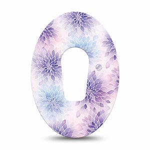 ExpressionMed Wisteria Fade Dexcom G6, Single Tape Periwinkle petals Fixing Ring Tape for Continuous Glucose Monitor