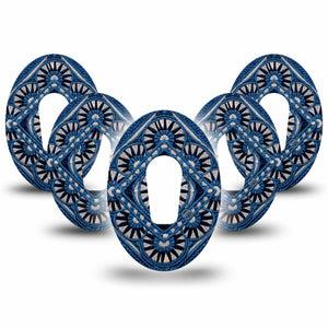 ExpressionMed Indigo Loomwork Dexcom G6, 5-Pack Woven fabric inspired Best Covers for CGM
