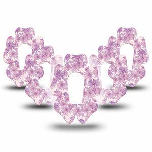 ExpressionMed Purple Daisy Dexcom G6 Flower Shape Tape, 5-Pack Tape Cute Purple Daisies, Adhesive Patch Continuous Glucose Monitor Design