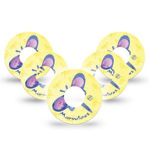 ExpressionMed Marvelous Dragonfly Infusion Set Tape 10-Pack Tape Purple Winged Insect, Overlay Patch Continuous Glucose Monitor Design