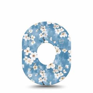 ExpressionMed Cherry Blossom Dexcom G7 Tape, Dexcom Stelo Glucose Biosensor System, Single Tape Dainty White Blossoms, Overlay Tape CGM Design