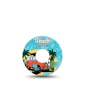 ExpressionMed The Beach Freestyle Libre 3 Tape Single Tape Beachy Volkswagen Bus Inspired Adhesive Tape CGM Design