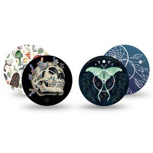 ExpressionMed Witching Hour Variety Pack Freestyle Libre and Libre 2 Plus Sticker and Tape, Abbott Lingo, Lunar Witch Elements, Adhesive Sticker and Tape Design Continuous Glucose Monitor Design