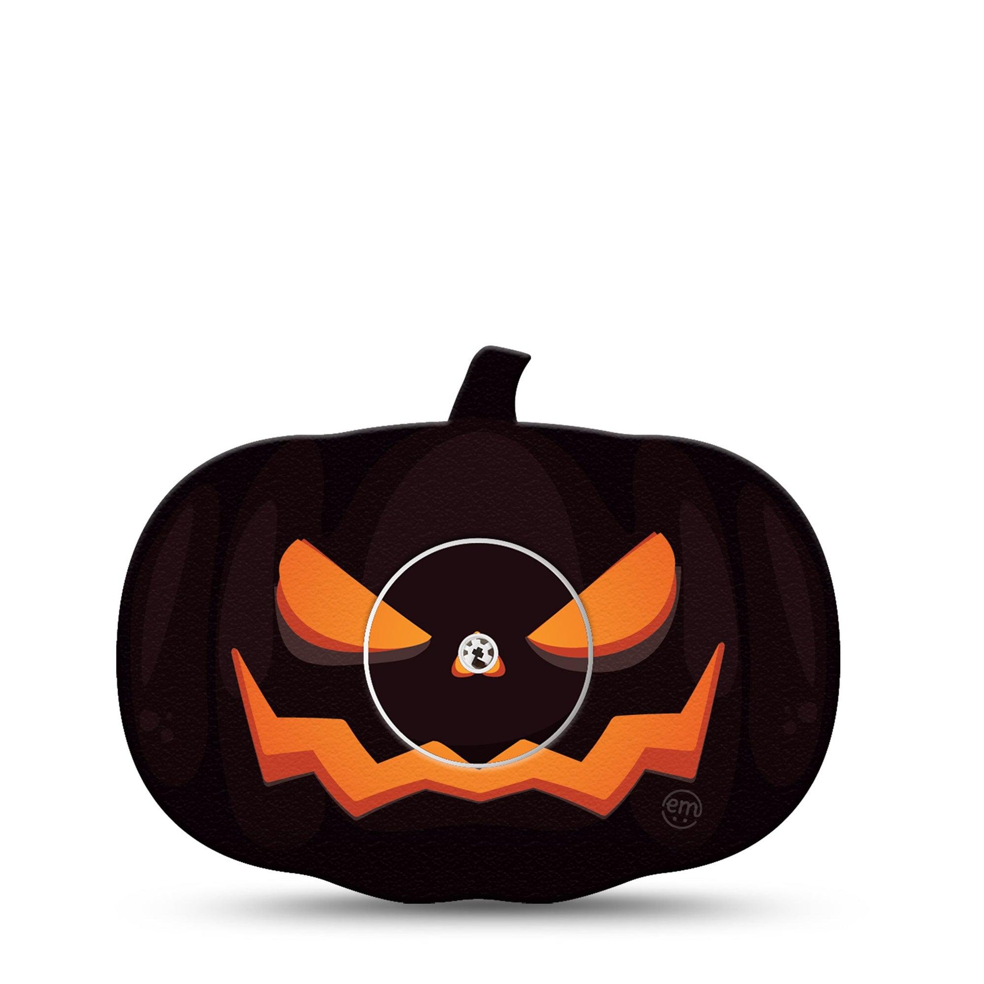 ExpressionMed Scary Pumpkin Freestyle Libre 2 Pumpkin Shape Tape, Abbott Lingo, Single Tape and Single Sticker Light Up Pumpkin Plaster Continuous Glucose Monitor Design