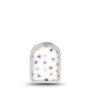 ExpressionMed Bright Stars Omnipod Surface Center Sticker Single Sticker Colorful Pastel Stars Vinyl Decoration Pump Design