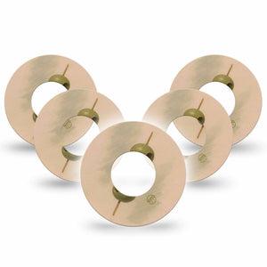 ExpressionMed Olives Freestyle Libre, Libre 2 Plus, and Abbott Lingo, 5-Pack martini inspired Decorative Patch for Continuous Glucose Monitor