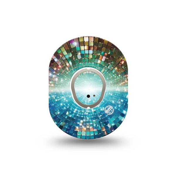 ExpressionMed Disco Lights Dexcom G7 and Dexcom Stelo Glucose Biosensor System Mini, Single Tape and Single Sticker Dance floor inspired Waterproof Sensor Cover for CGM