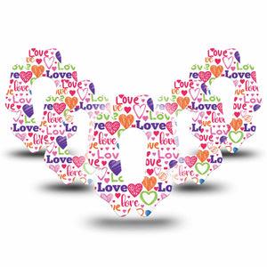 ExpressionMed Abundance of Love Dexcom G6 Flower Shape Tape 5-Pack Tape Colorful Valentine's Day, Adhesive Patch Continuous Glucose Monitor Design