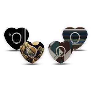 ExpressionMed Active Black Dexcom G7 and Dexcom Stelo Glucose Biosensor System Heart, tape and sticker  Sporty and moody Vinyl Decoration for CGM