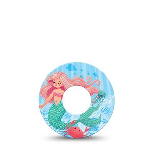 ExpressionMed Mermaid Infusion Set Tape 5-Pack Tape Sea Creature Cartoon, Overlay Patch Continuous Glucose Monitor Design