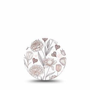 ExpressionMed Minimalist Botanical Freestyle Libre 3 and Libre 3 Plus OverPatch, Single Tape Neutral botanical design Adhesive Tape for CGM
