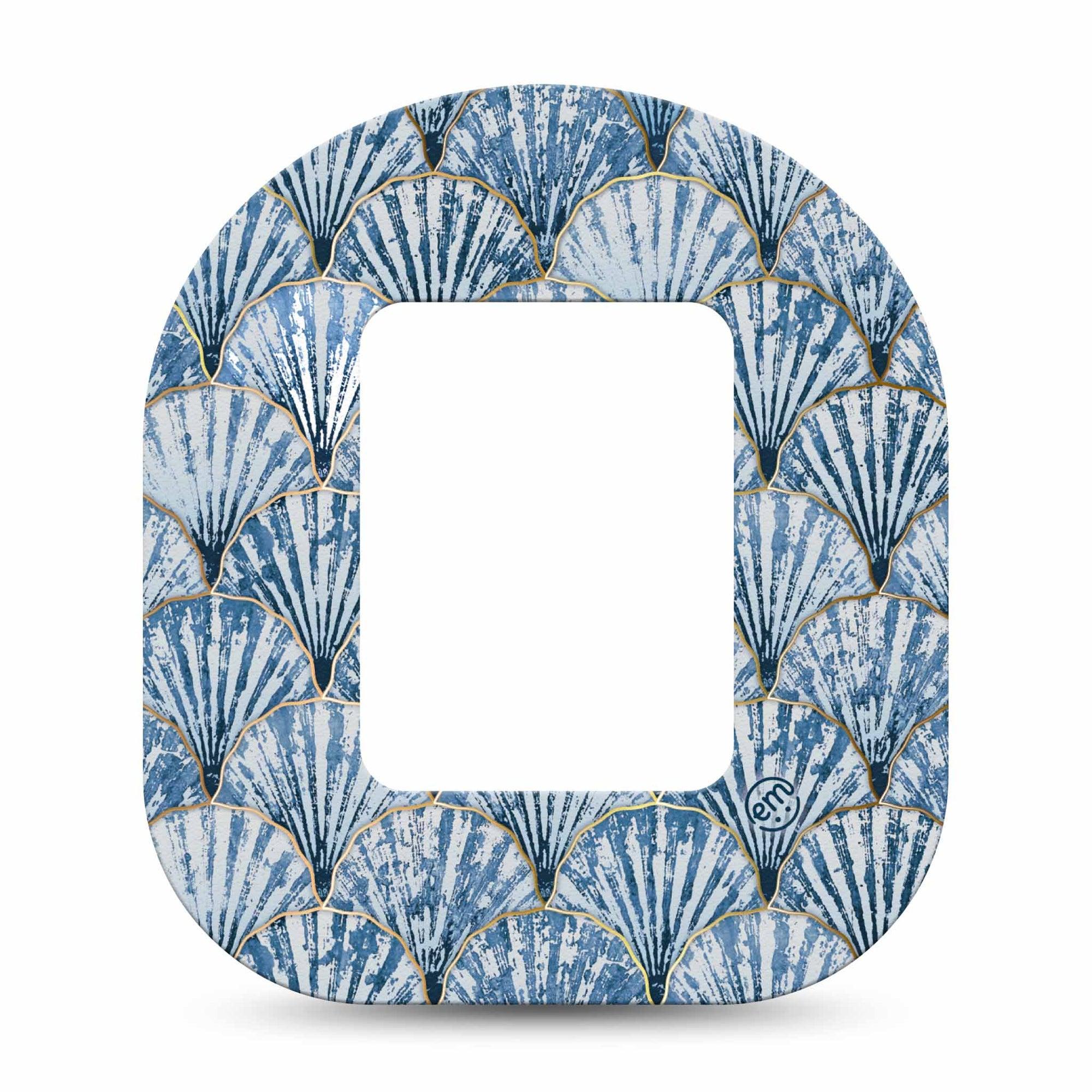 ExpressionMed Seashells Tandem Mobi Tape, Single Tape Summer Blue Sea Life, Adhesive Tape CGM Design