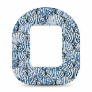 ExpressionMed Seashells Tandem Mobi Tape, Single Tape Summer Blue Sea Life, Adhesive Tape CGM Design