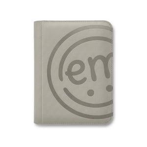 A sleek grey album, perfect for organizing a large collection of CGM and pump tapes.