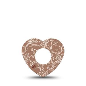 ExpressionMed Mocha Mousse Lace Infusion Set Heart Shape Tape, 5-Pack Tape Pantone Neutral Mousse, Adhesive Tape Continuous Glucose Monitor Design
