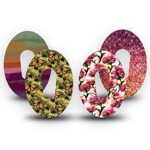 ExpressionMed Harvest Petals Variety Pack Dexcom G6 Tape, 4-Pack Tape Variety, Fun Fall Mix, Plaster Continuous Glucose Monitor Design