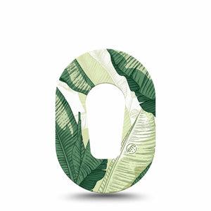 ExpressionMed Palm Leaf Dexcom G6 Mini, Single Tape Plant print Adhesive Tape for CGM