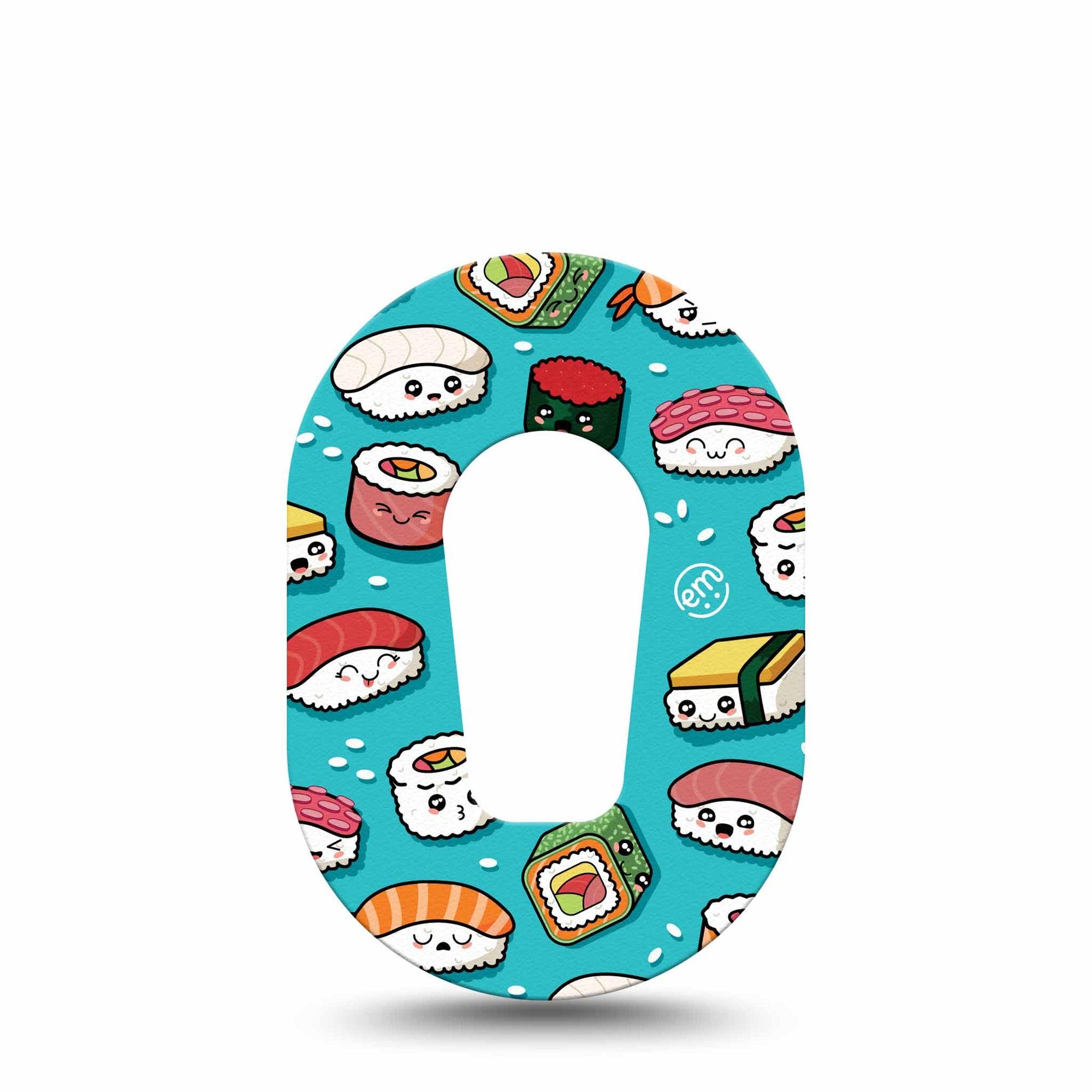 ExpressionMed Silly Sushi Dexcom G6 Mini Tape Single Sushi Faces Adhesive Tape CGM Design