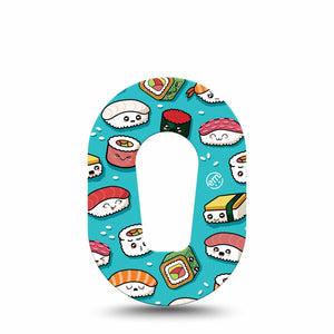 ExpressionMed Silly Sushi Dexcom G6 Mini Tape Single Sushi Faces Adhesive Tape CGM Design