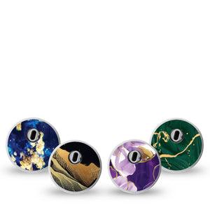 ExpressionMed Midnight Gold Freestyle Libre 3 and Libre 3 Plus Sticker, 4-Pack Sticker Mountains and florals Vinyl Decoration for CGM
