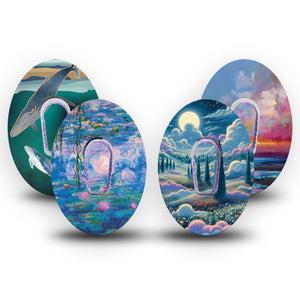 ExpressionMed Spirited Away Variety Pack Dexcom G6 Tape 4-Pack Tape and 4-Pack Sticker Other-Worldly Inspired Art Plaster CGM Design