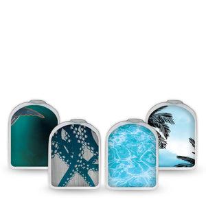 ExpressionMed Poolside Tide Omnipod Sticker, Pod Surface Sticker coastal water pattern Waterproof Plaster For Insulin Pump