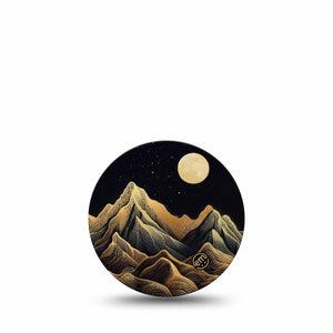ExpressionMed Black Mountain Freestyle Libre 3 and Libre 3 Plus Overpatch, Single Tape Desert Like Mountains, Adhesive Patch CGM Design