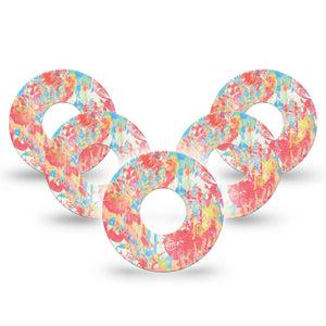 ExpressionMed Faded Summer Infusion Set Tape 10-Pack Tape Fun Worn-Out Inspired, Overlay Patch Continuous Glucose Monitor Design