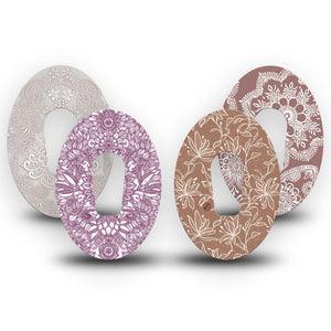ExpressionMed Cocoa Veil Variety Pack Dexcom G6 Tape, 4-Pack Tape Variety Calming Hue Petals, Plaster Continuous Glucose Monitor Design