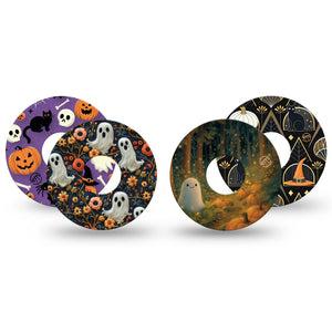 ExpressionMed Halloween Forest Freestyle Libre 3 and Libre 3 Plus, 4-Pack Tape spooky woodland ghost design Best Covers for CGM