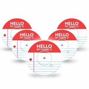 ExpressionMed Name Tag Freestyle Libre and Libre 2 Plus Tape, Abbott Lingo, 5-Pack Tape and 5-Pack Sticker Type Two Awareness, Fixing Ring Tape Continuous Glucose Monitor Design