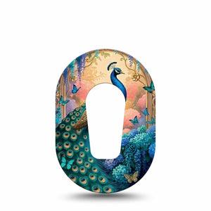 ExpressionMed Majestic Peacock Dexcom G6 Mini, Single Tape exotic bird aesthetic Adhesive Tape for CGM