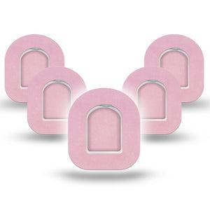 ExpressionMed Baby Pink Omnipod Mini Tape, 5-Pack Tape and 5-Pack Sticker Solid Baby Pink, Adhesive Tape Pump Design