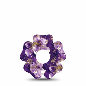 ExpressionMed Plum Gold Freestyle Libre 3 and Libre 3 Plus Flower, Single Tape Royal florals Decorative Adhesive Tape for CGM