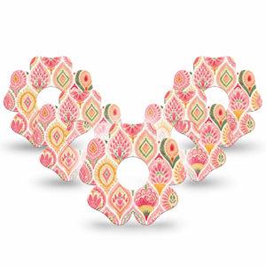 ExpressionMed Blush Freestyle Libre 3 and Libre 3 Plus Flower, 5-Pack delicate color wash Sensor Cover for Continuous Glucose Monitor