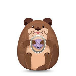 ExpressionMed Otter Dexcom G7 Sticker and Tape, Dexcom Stelo Glucose Biosensor System,  Happy Otter Stuffed Animal Shaped, Vinyl Sticker and Tape Pairing Continuous Glucose Monitor Design