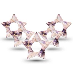 ExpressionMed Pink Pearls Infusion Star, 10-Pack Shimmer like flowers Waterproof Sensor Cover For Pump