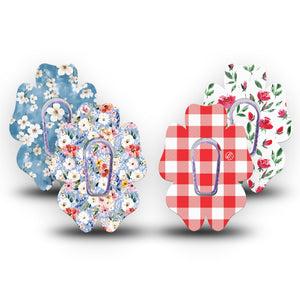ExpressionMed Liberty Blooms Dexcom G6 Flower, tape and sticker  independence day florals Decorative Patch for CGM