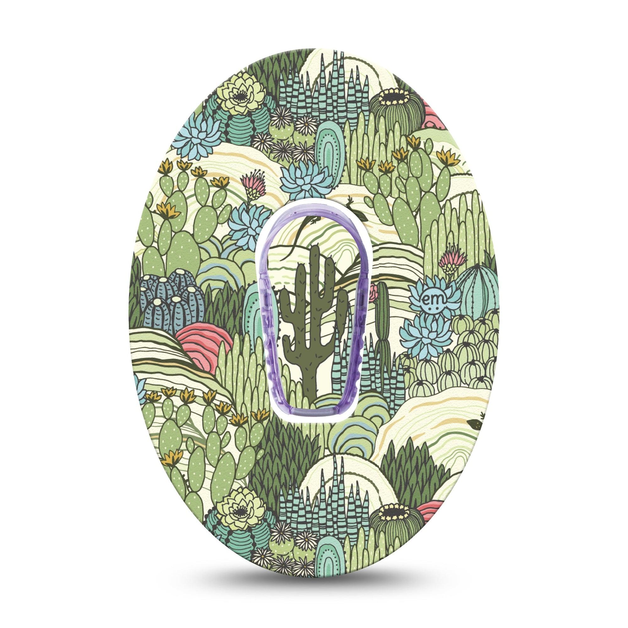 ExpressionMed Cactus Dexcom G6 Sticker and Tape  Desert Canyon Florals, Vinyl Sticker and Tape Design CGM Design