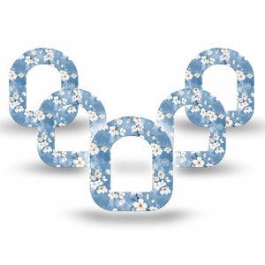 ExpressionMed Cherry Blossom Omnipod Mini Tape 5-Pack Tape Limewash Painted White Blooms, Adhesive Tape Pump Design