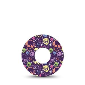 ExpressionMed Neon Skulls Infusion Set Tape, 5-Pack Tape Fluorescent Colorful Skulls, Overlay Patch Continuous Glucose Monitor Design