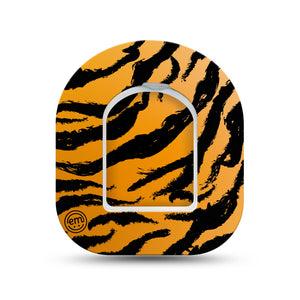 ExpressionMed Tiger Omnipod Surface Center Sticker and Mini Tape Animal Print Inspired Vinyl Sticker and Tape Design Pump Design