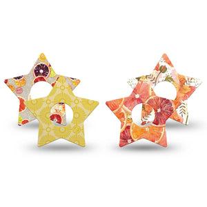 ExpressionMed Citrus Crush Freestyle Libre 3 and Libre 3 Plus Star, 4-Pack Tape citrus inspired design Decorative Adhesive Tape for Continuous Glucose Monitor