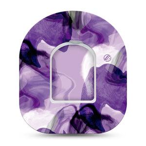 ExpressionMed Purple Storm Omnipod Tape Single Tape and Single Sticker Transparent Like Purple Smoke Adhesive Patch Pump Design