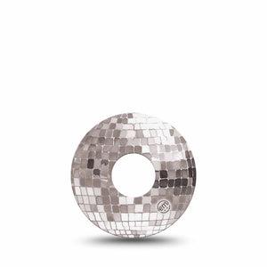 ExpressionMed Mirror Ball Freestyle Libre 3 and Libre 3 Plus, Single Tape Party disco ball Overlay Patch for Continuous Glucose Monitor