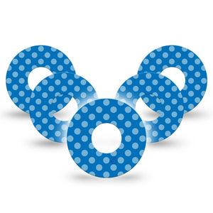 ExpressionMed Blue Polka Dots Infusion Set Tape, 10-Pack Tape Minimalist Blue Dots, Overlay Patch Continuous Glucose Monitor Design