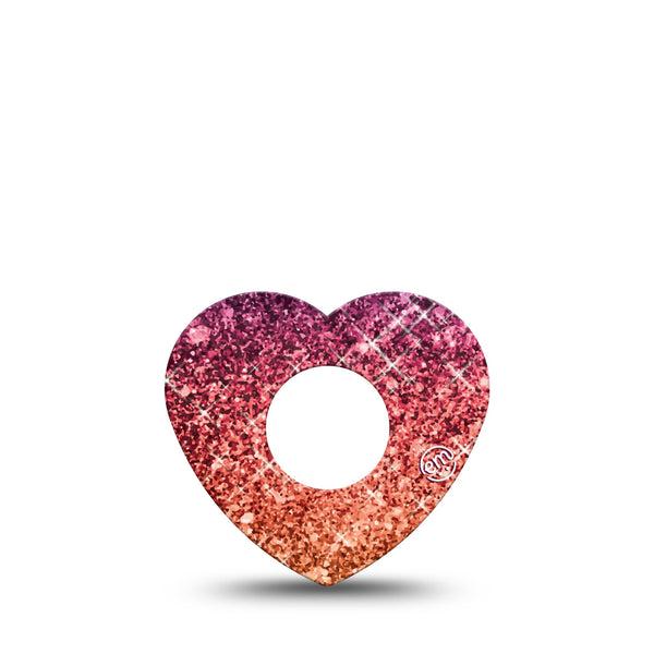 ExpressionMed Glittering Fall Ombre Infusion Set Heart Shape Tape 5-Pack Tape Radiant Gradient, Adhesive Tape Continuous Glucose Monitor Design